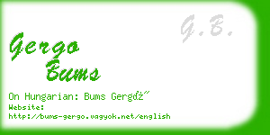 gergo bums business card